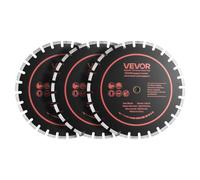 VEVOR Disco de Corte de Diamante 410 mm, Juego de 3 Piezas, Disco para Rozadora de Pared con Segmentos 2 mm, Eje 25,4 mm para Hormigón Cableado Mampostería Tuberías y Ladrillo, Núcleo de acero 65Mn