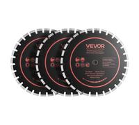 VEVOR Disco de Corte de Diamante 410 mm, Juego de 3 Piezas, Disco para Rozadora de Pared con Segmentos 2 mm, Eje 25,4 mm para Hormigón Cableado Mampostería Tuberías y Ladrillo, Núcleo de acero 65Mn