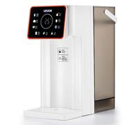 VEVOR Dispensador de Agua Caliente Instantáneo de Encimera con 6 Temperaturas Ajustables y 8 Volúmenes de Agua, Tanque Extraíble de 3 L, Calentamiento Rápido con Pantalla Táctil y Bloqueo, Blanco