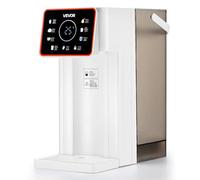 VEVOR Dispensador de Agua Caliente Instantáneo de Encimera con 6 Temperaturas Ajustables y 8 Volúmenes de Agua, Tanque Extraíble de 3 L, Calentamiento Rápido con Pantalla Táctil y Bloqueo, Blanco