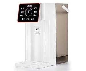 VEVOR Dispensador de Agua Caliente Instantáneo de Encimera con 6 Temperaturas Ajustables y 8 Volúmenes de Agua, Tanque Extraíble de 3 L, Calentamiento Rápido con Pantalla Táctil y Bloqueo, Blanco