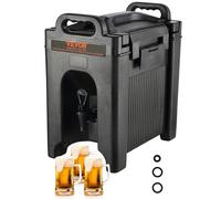 VEVOR Dispensador de Bebidas Aislado de 9,5 L Dispensador de Agua Fría y Caliente No Eléctrico Almacenamiento de 10 H Contenedor Aislado con Grifo Portátil Alimentos de LDPE para Camping Catering