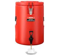 VEVOR Dispensador de Bebidas Aislado Dispensador de Agua Fría y Caliente No Eléctrico 17,2 L Almacenamiento de Alimentos de Acero Inoxidable Contenedor Aislado 10 H con Grifo Portátil para Camping