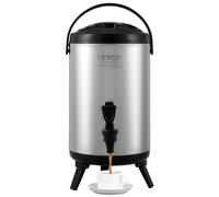 VEVOR Dispensador de Bebidas Aislado Dispensador de Agua Fría y Caliente No Eléctrico 7,6 L Almacenamiento de Alimentos de Acero Inoxidable Contenedor Aislado 4-6 H con Grifo Portátil para Camping