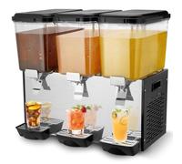 VEVOR Dispensador de Bebidas Comercial 18L x 3 Tanques Máquina de Bebidas Frías Heladas de Acero Inoxidable 512 W Temperatura de Enfriamiento 7 a 12 °C para Restaurantes, Bares, Fiestas, 71x45x68 cm