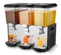 VEVOR Dispensador de Bebidas Comercial 18L x 3 Tanques Máquina de Bebidas Frías Heladas de Acero Inoxidable 512 W Temperatura de Enfriamiento 7 a 12 °C para Restaurantes, Bares, Fiestas, 71x45x68 cm
