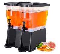 VEVOR Dispensador de Bebidas de 11 Litros para Fiestas, Dispensador de Jugo de Plástico con Tapa de Soporte, Dispensador de Agua de Jugo de Limonada de Té Helado, para Restaurantes, 450 x 415 x 530 mm