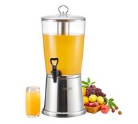 VEVOR Dispensador de bebidas de 8 L para fiestas, de acero inoxidable y plástico, con grifo y cámara de hielo, ideal para té helado, limonada, zumo y agua, para restaurantes y hoteles, Familias