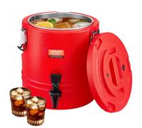 VEVOR Dispensador de Bebidas Térmico 11,4 L con Grifo, Jarra Térmica de Acero Inoxidable 304 para Bebidas Frías y Calientes, Ideal para Té, Café, Restaurantes y Exteriores, 295 x 295 x 345 mm