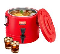 VEVOR Dispensador de Bebidas Térmico de 8 L con Grifo, Jarra Térmica de Acero Inoxidable 304 para Bebidas Frías y Calientes, Ideal para Té, Café, Restaurantes y Exteriores, 295 x 295 x 275 mm