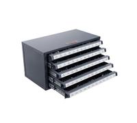 VEVOR Dispensador de Brocas 60 Compartimentos Etiquetados #1-#60 Caja de Almacenamiento de Brocas con 5 Cajones Caja de Taladro Vacía Apilable 37,5x20x20 cm Fácil Identificación para Taller Brocas