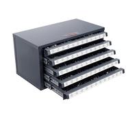 VEVOR Dispensador de Brocas 60 Compartimentos Etiquetados Caja de Almacenamiento de Brocas de 33/64"-63/64" Caja Vacía de 5 Cajones 37,5x20x20 cm Apilable Fácil Identificación para Taller Brocas