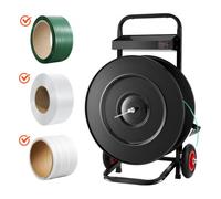 VEVOR Dispensador de Flejes, Adecuado para Rollos de Flejado de PET/PP/Poliéster con Un Tamaño de Núcleo de 203/406 mm, Acero al Carbono Q235, con Sistema de Frenado Mejorado, 410 x 670 x 1000 mm