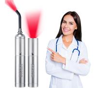 VEVOR Dispositivo de terapia de luz roja con punta extraíble, varita de terapia de luz facial y corporal 2 en 1 para articulaciones, boca, nariz, oreja, linterna de terapia de curación de luz roja de