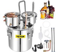 VEVOR Destilador de Agua de Alcohol 13,2 galones (50 L) Alambique para Destilación Casera 2 Barriles Serpentín Destilador de Agua de Acero Inoxidable para Elaborar Whisky, Vino, Brandy, Vodka, Ron