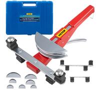 VEVOR Dobladora de Tubos de 6-22 mm Kit de Dobladora de Tubos con Trinquete para Refrigeración 7 Tamaños de Troquel Dobladora de Tubos Frontal y Trasera de 90° Accesorio de Doblado Inverso para HVAC