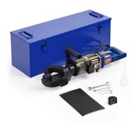 VEVOR Dobladora de Varillas de Refuerzo Hidráulica Eléctrica, 1500 W, hasta 12-22 mm en 4 Segundos, Acero de Alta Potencia con Caja de Herramientas y Lata de Aceite, Negro y Azul, 630 x 170 x 220 mm