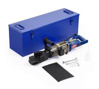 VEVOR Dobladora de Varillas de Refuerzo Hidráulica Eléctrica, 1500 W, hasta 6-20 mm en 4 Segundos, Acero de Alta Potencia con Caja de Herramientas y Lata de Aceite, Negro y Azul, 630 x 170 x 200 mm