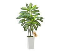 VEVOR Dracaena Artificial Tropical con Macetero Alto Blanco, para Decoración del Hogar, Oficina, Sala de Estar, Inauguración de la Casa, Interior y Exterior, 700 x 700 x 1500 mm, con 5 Tallos