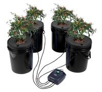 VEVOR DWC Sistema de Cultivo Hidropónico Kit de Cultivo de Agua Profunda de 20 L 4 Cubos con Bomba de Aire Piedras de Aire Dispositivo de Nivel de Agua Sistema Hidropónico DWC para Vegetales de Hoja