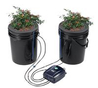 VEVOR DWC Sistema de Cultivo hidropónico, Kit de Goteo Superior, Cultivo en Agua Profunda de 20 l, 2 Cubos, con Bomba de Aire, Piedras de Aire, Dispositivo de Nivel de Agua, para Verduras de Hoja