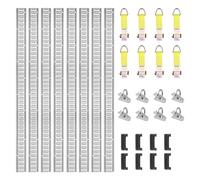 Vevor El Juego Incluye 8 rieles de Acero y 2 Anillos de Amarre de una Sola Ranura con Tapas de Extremo de Anillo en D, Accesorios de Seguridad de Carga, Motocicletas y Bicicletas, Kit de rieles de