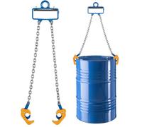 VEVOR Elevador de Bidones de Cadena, Cadena de Elevación de Bidones G80 con Gancho de Seguridad, Capacidad de 1 T, Apto para Carretillas Elevadoras de Grúa, Acero al Carbono, 755 x 175 x 35 mm