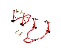 VEVOR Elevador de Caballete para Motocicleta, Capacidad de 390 kg, Combinado Delantero y Trasero, para Rueda Delantera, Compatible con Yamaha, Honda y Suzuki, Rojo, 680 x 450 x 350 mm