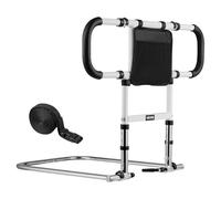 VEVOR Elevador de Cama, Barandilla Plegable y Extensible con Asas Laterales y Pasamanos de PU, con Tubo de Acero al Carbono, para Camas King, Queen, Matrimoniales e Individuales, Carga 136 kg