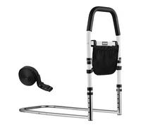 VEVOR Elevador de Cama, Barra de Apoyo con Pasamanos de PU, Acero al Carbono, para Personas Mayores y Pacientes, Compatible con Camas King, Queen, Matrimoniales e Individuales, 610 x 320 x 635 mm