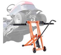 VEVOR Elevador de Cortacésped Móvil Ajustable con Gato Hidráulico, Capacidad de Peso de 225 kg, Acero al Carbono Sólido, para Tractores y Cortadoras de Césped de Giro Cero, Naranja, 1,0 x 1,0 x 0,1 m