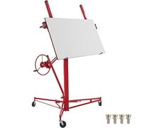 VEVOR Elevador de paneles rodantes 435 cm Herramienta de elevación de paneles de yeso carga de 68 kg Brazo telescópico de acero al carbono 3 ruedas de bloqueo Tamaño de placas de yeso 122x488 cm