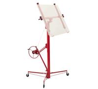 VEVOR Elevador de Placas de Yeso, con Brazo Telescópico Ajustable 1245-2921 mm, Carga Máxima 68 kg, Altura de 4877 mm, para Montaje en Techo y Pared, 1530 x 1530 x 1940 mm, Acero Q235B, Rojo