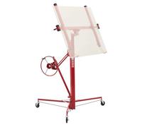 VEVOR Elevador de Placas de Yeso, con Brazo Telescópico Ajustable de 1245-2921 mm, Carga de 68 kg, Altura de 3353 mm, para Montaje en Techo y Pared, de Acero Q235B, 1530 x 1530 x 1450 mm, Rojo