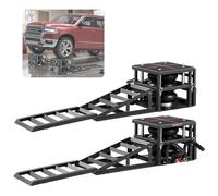 VEVOR Elevadores Portátiles para Coches, 2 Unidades, Capacidad de 5 T, Altura Máxima de Elevación de 32 cm, con Suspensión Neumática, Calzos para Ruedas, Rampas Extensibles y Columnas Elevadas