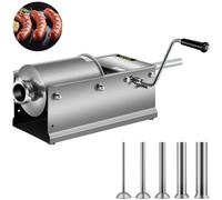 BuoQua Embutidora de Chorizos Horizontal de Acero Inoxidable 3L Llenadora Manual de Salchichas para Hacer Salchichas Chorizo Hot Dogs Bratwurst Adecuado Tanto para Uso Doméstico como Comercial