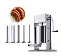 VEVOR Embutidora de Salchichas Vertical de Acero Inoxidable 10 L Manual 5 Tubos
