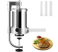 VEVOR Embutidora Manual de Salchichas Capacidad de 1,5 L Embutidora Vertical de Mesa de Acero Inoxidable con 3 Tubos de Relleno para Churros Salchichas de 16mm/19mm/22mm para Restaurante Supermercado