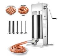 VEVOR Embutidora Manual de Salchichas Capacidad de 15 L Embutidora Vertical de Mesa de Acero Inoxidable con 5 Tubos de Relleno para Churros Salchichas para Restaurante Supermercado Hogar Cocina