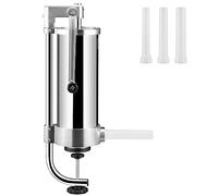 VEVOR Embutidora Manual de Salchichas Capacidad de 3 L Embutidora Vertical de Mesa de Acero Inoxidable con 3 Tubos de Relleno para Churros Salchichas de 16mm/19mm/22mm para Restaurante Supermercado
