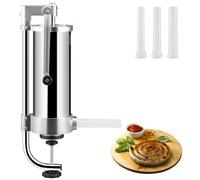 VEVOR Embutidora Manual de Salchichas Capacidad de 3 L Embutidora Vertical de Mesa de Acero Inoxidable con 3 Tubos de Relleno para Churros Salchichas de 16mm/19mm/22mm para Restaurante Supermercado