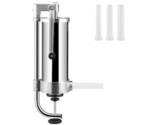 VEVOR Embutidora Manual de Salchichas Capacidad de 3 L Embutidora Vertical de Mesa de Acero Inoxidable con 3 Tubos de Relleno para Churros Salchichas de 16mm/19mm/22mm para Restaurante Supermercado