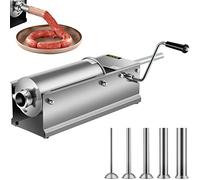 VEVOR Embutidora manual de salchichas, máquina para embutidos horizontal de 5 L/11 LBS, embutidora de carne de doble velocidad, fabricada en acero inoxidable 304 apto para uso alimentario