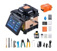 VEVOR Empalmador de Fibra Óptica de 4 Motores, con Alineación Revestida, Empalme de 6 s y Calentamiento de 13 s, con Pantalla Táctil, Soporte de Fibra 3 en 1, Batería de 7800 mAh, 146 x 131 x 152 mm