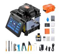 VEVOR Empalmador de Fibra Óptica de 6 Motores con Alineación de Núcleo, Empalme de 6 s y Calentamiento de 13 s, con Pantalla Táctil, Soporte de Fibra 3 en 1, Batería de 7800 mAh, 146 x 131 x 152 mm