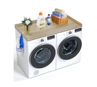 VEVOR Encimera para Lavadora y Secadora de Madera 137x70 cm Cubierta para Lavadora y Secadora Resistente al Agua con Almohadillas Antideslizantes para Organización Almacenamiento de Lavandería, Roble