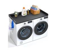 VEVOR Encimera para Lavadora y Secadora de Madera 137x70 cm Cubierta para Lavadora y Secadora Resistente al Agua con Almohadillas Antideslizantes para Organización Almacenamiento de Lavandería, Negro