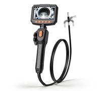 VEVOR Endoscopio Cámara de Inspección Articulado 180°, Cámara de Inspección de Tuberías con Sonda de 8 mm, Pantalla IPS, Cable de 1,5 m, Zoom Multinivel, 32 GB, 8 Luces LED 3 Niveles para HVAC Motores