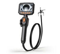 VEVOR Endoscopio Cámara de Inspección Articulado 180°, Cámara de Inspección de Tuberías con Sonda de 8 mm, Pantalla IPS, Cable de 1,5 m, Zoom Multinivel, 32 GB, 8 Luces LED 3 Niveles para HVAC Motores