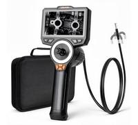 VEVOR Endoscopio Cámara de Inspección de 360° Articulado en 4 Direcciones con Pantalla IPS, Cable de 1,5 m, Sonda de 6,2 mm, 32 GB, 3000 mAh, Luces LED, Zoom Multinivel, para Fontanería y Automoción